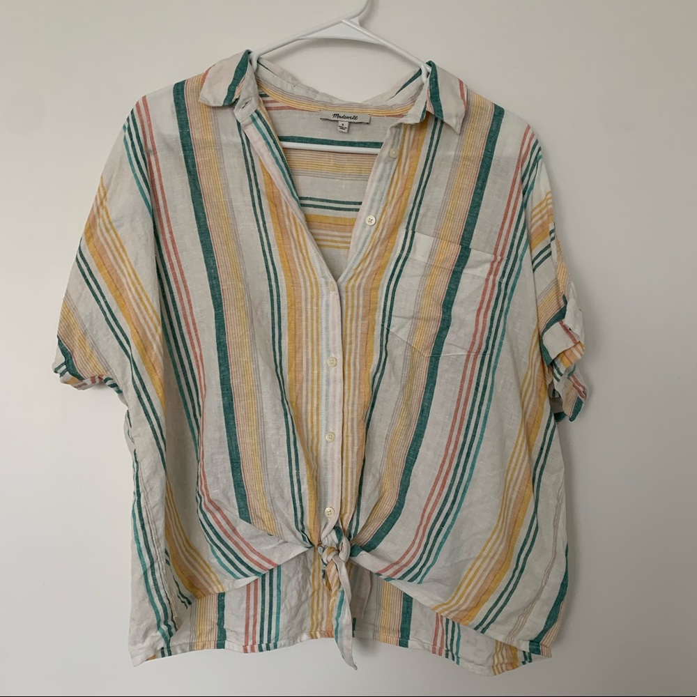 madewell striped linen shirt